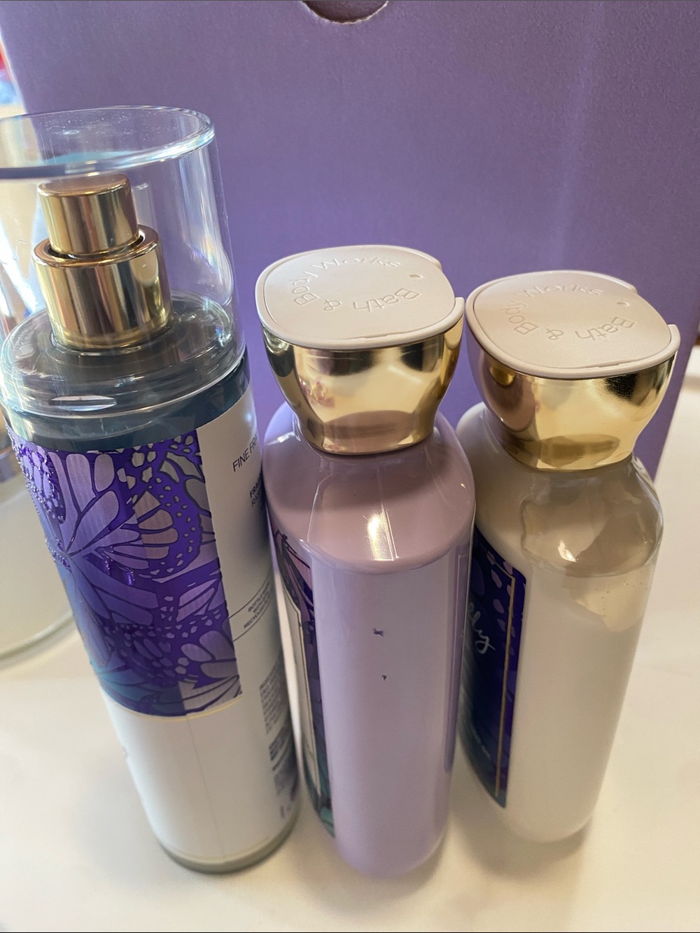 Bath & Body Works Purple Butterfly Bath & Body Gift Set with Gold Accents - Picture 6 of 12